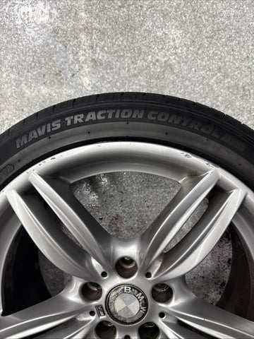 OEM BMW F10 F13 Front Wheel Rim 19x8.5 ET33 Double Spoke Style 351 Silver *Crack