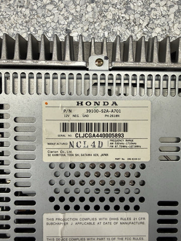 04-09 Honda S2000 S2K OEM Radio AM FM CD PLAYER 39100-S2A-A701