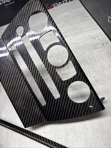 06-07 OEM BMW E63 E64 M6 Front Dash Center Console Carbon Trim 3pc Set