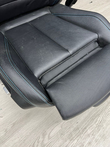 16-18 BMW F87 M2 Coupe Interior Front Right Passenger Seat Black Blue Stitching