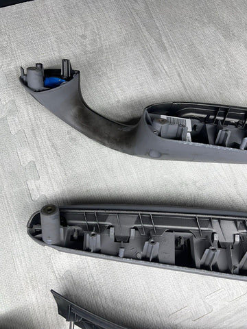 01-06 BMW E46 M3 Convertible Interior Armrests Trim Set Titan Shadow Grey + Pads