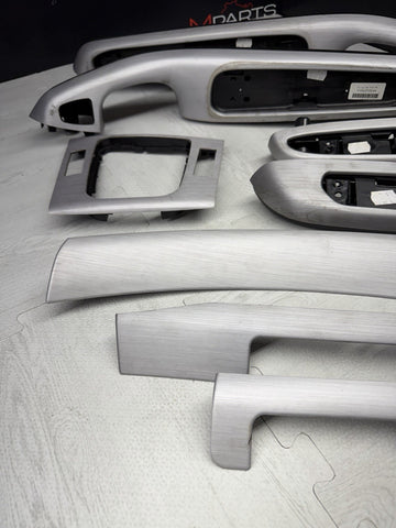 01-06 BMW E46 M3 Coupe Interior Armrests Trim Set Brushed Aluminum *Tab