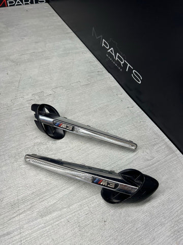 08-13 BMW E92 E93 M3 Front Fender Grilles Side Marker Light Chrome Trims OEM