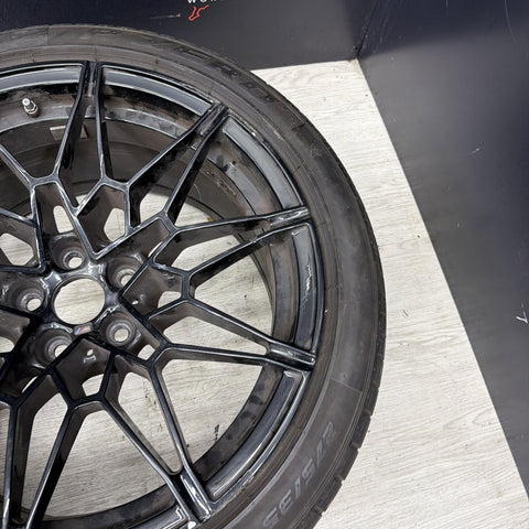 OEM BMW G82 G83 G80 M3 Rear Wheel Rim Style 826M R20x10.5" ET20 Black w/Tire
