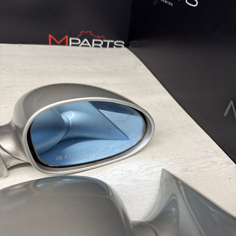 01-06 BMW E46 M3 Side View Door Mirrors Pair Titan Silver *Notes*