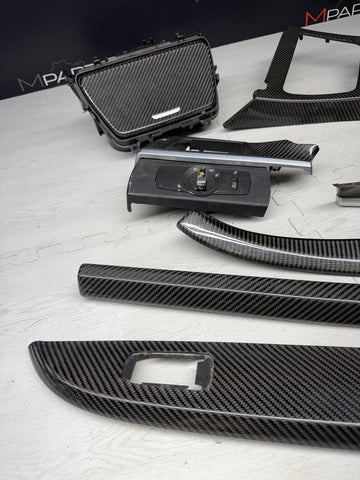 15-19 OEM BMW F12 LCI M6 Center Console Dash Vent Carbon FiberInterior Trim Set