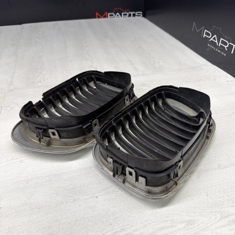 BMW E46 M3 01-06 Hood Grille Chrome OEM Left Right Pair *Broken Tabs*