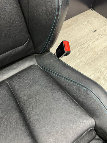 16-18 BMW F87 M2 Coupe Interior Front Right Passenger Seat Black Blue Stitching