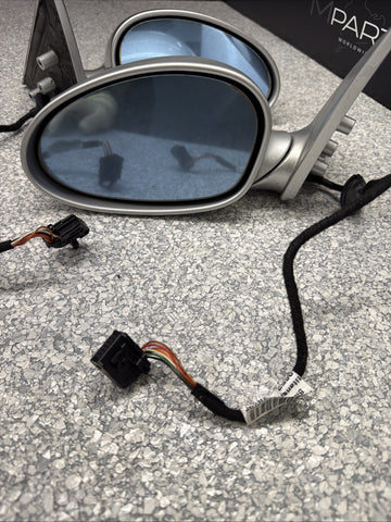 01-06 BMW E46 M3 Side View Door Mirrors Pair Titan Silver *Notes*