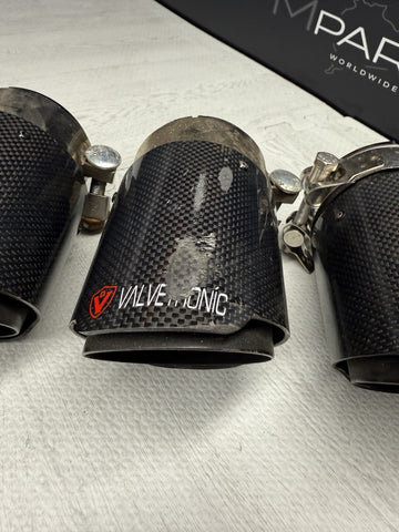 Valvetronic Designs 76mm Carbon Fiber Exhaust Tips Universal