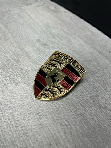 PORSCHE MACAN 991 CAYENNE PANAMERA FRONT HOOD EMBLEM LOGO OEM GENUINE