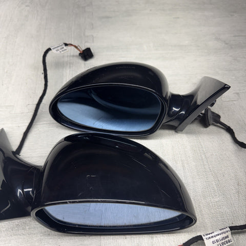 01-06 BMW E46 M3 Side View Door Mirrors Pair Carbon Black