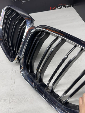 20-23 BMW F95 X5M FRONT GRILLE ASSEMBLY COVER INSERT MOLDING CHROME 8079727 OEM