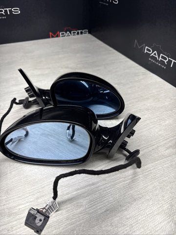 01-06 BMW E46 M3 Side View Door Mirrors Pair Painted Jet Black *Notes*