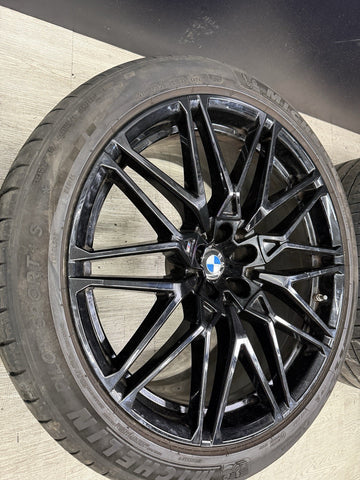 BMW 18-24 X5M X6M Competition 21" 22" Rims Wheels OEM 818M Gloss Black