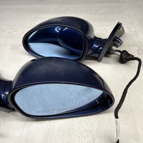 01-06 BMW E46 M3 Side View Door Mirrors Pair Mystic Blue *Notes*