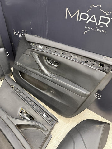 BMW F10 M5 11-16 FRONT HEATED ACTIVE SEATS BLACK MERINO DOOR PANELS BENCH 71k