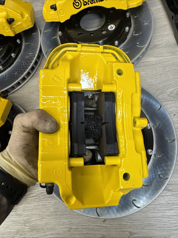 01-06 BMW E46 M3 BREMBO Big Brake Kit Yellow Calipers Rotors Set NEW Plug Play