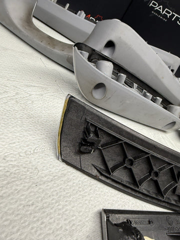 01-06 BMW E46 M3 Convertible Interior Armrests Trim Set Brushed Aluminum *Tabs