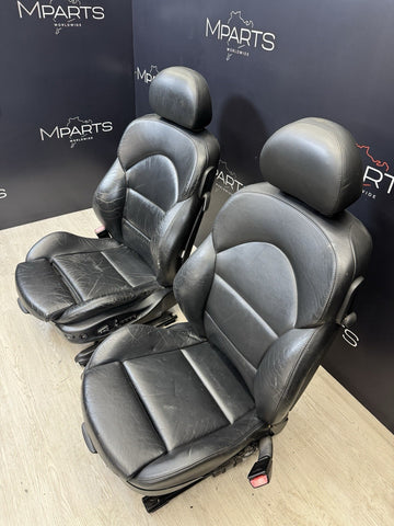 01-06 BMW E46 M3 Coupe Interior Front Seats Black heated Powered *Bent*