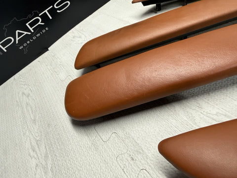 01-06 BMW E46 M3 Convertible Door Upper Arm Rest Armrest Pads Cinnamon