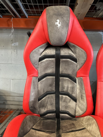 FERRARI F8 Tributo Front Seats Alcantara Grey / Red