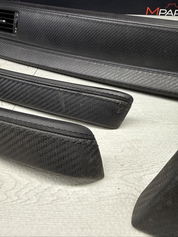 08-13 BMW E92 E93 M3 Interior Trim Set Carbon Leather OEM *Missing 1 Front Door