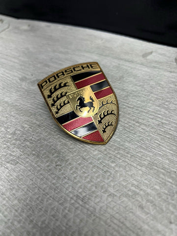 PORSCHE MACAN 991 CAYENNE PANAMERA FRONT HOOD EMBLEM LOGO OEM GENUINE