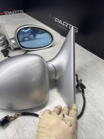 01-06 BMW E46 M3 Side View Door Mirrors Pair Titanium Silver *Notes*