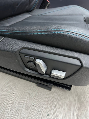 16-18 BMW F87 M2 Coupe Interior Front Right Passenger Seat Black Blue Stitching