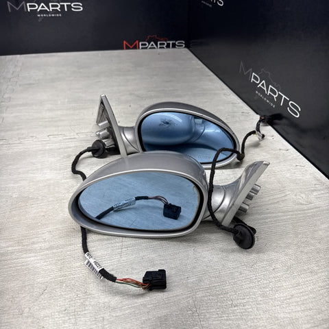 01-06 BMW E46 M3 Side View Door Mirrors Pair Titanium Silver