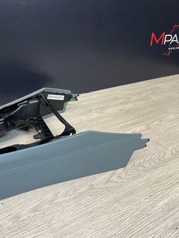 08-13 BMW E90 E92 E93 M3 Center Console Extended Leather Silverstone Palladium