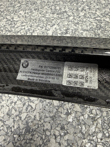 15-20 BMW F82 M4 COUPE REAR TRUNK MOUNTED SPOILER CARBON FIBER 51712350721 *Note