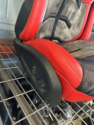 FERRARI F8 Tributo Front Seats Alcantara Grey / Red