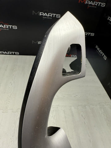 01-06 BMW E46 M3 Brushed Aluminum/Black Door Trim Armrest Right Front Passenger