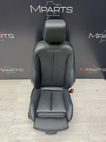 16-18 BMW F87 M2 Coupe Interior Front Right Passenger Seat Black Blue Stitching