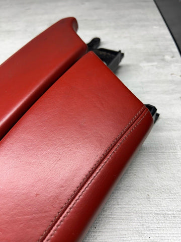 13-16 BMW F10 M5 FRONT CENTER CONSOLE ARMREST MERINO RED / SAKHIR ORANGE LEATHER