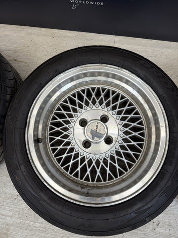 Set of 4 15x8 AVID1 AV18 4x100 25 Silver Machined Lip Wheel Rim 73.1