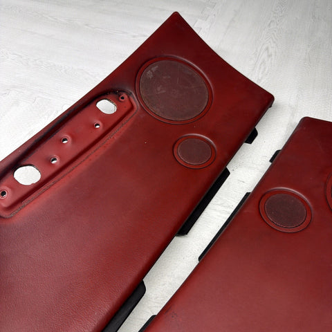 01-06 BMW E46 M3 Convertible Rear Left Right Door Cards Panels Trims Imola Red