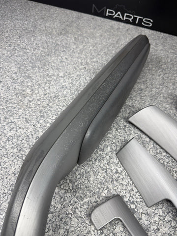 01-06 BMW E46 M3 Coupe Interior Armrests Trim Set Brushed Aluminum *4 Tabs