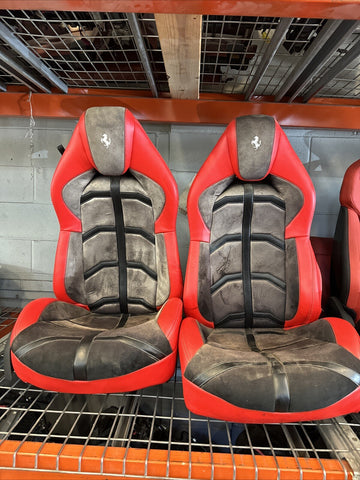 FERRARI F8 Tributo Front Seats Alcantara Grey / Red