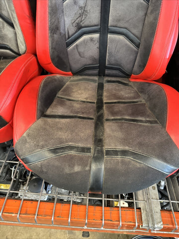FERRARI F8 Tributo Front Seats Alcantara Grey / Red