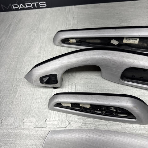 01-06 BMW E46 M3 Convertible Interior Armrests Trim Set Brushed Aluminum *Notes*