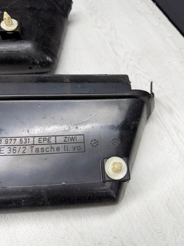 BMW 94-99 E36 Coupe Convertible Door Panel Pockets Black Set OEM