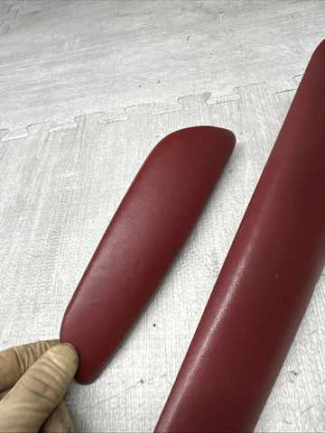01-06 BMW E46 M3 Convertible Door Upper Arm Rest Armrest Pads Imola Red *Notes*
