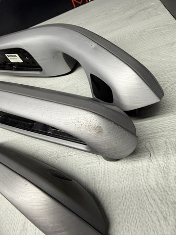01-06 BMW E46 M3 Convertible Interior Armrests Trim Set Brushed Aluminum *Tabs