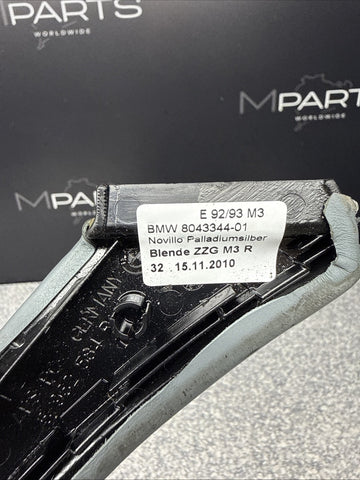 08-13 BMW E92 E93 M3 Inside Door Panel Grab Handle Right OEM Silverstone Grey