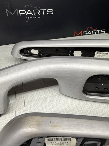 01-06 BMW E46 M3 Convertible Interior Armrests Trim Set Brushed Aluminum *Tabs