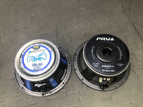 PVR & Soundstream SME.650 200 Watt 6.5" PRO Audio Midrange Bass Speakers 6-1/2