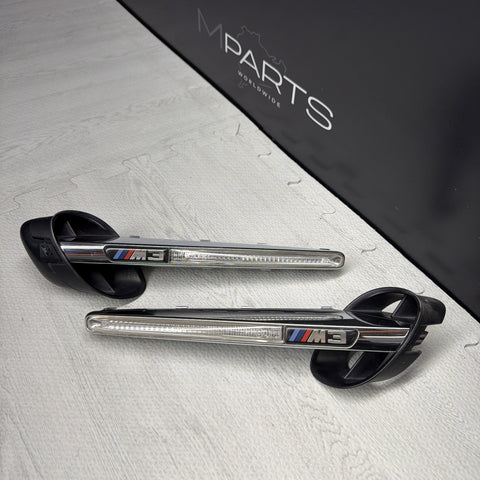 08-13 BMW E92 E93 M3 Front Fender Grilles Side Marker Light Chrome Trims OEM